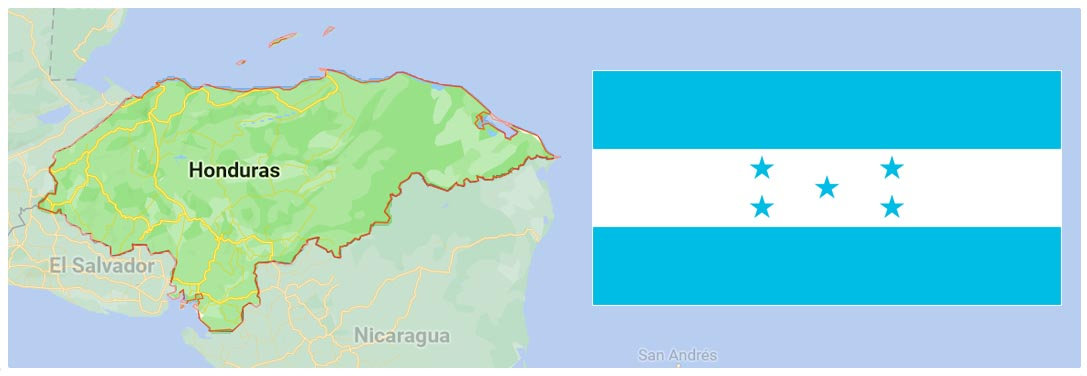 Map and Flag of Honduras